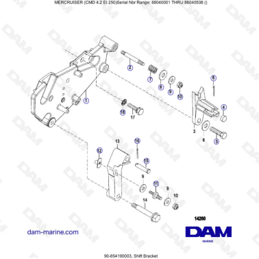 MERCRUISER CMD 4.2 EI 250 - Shift bracket