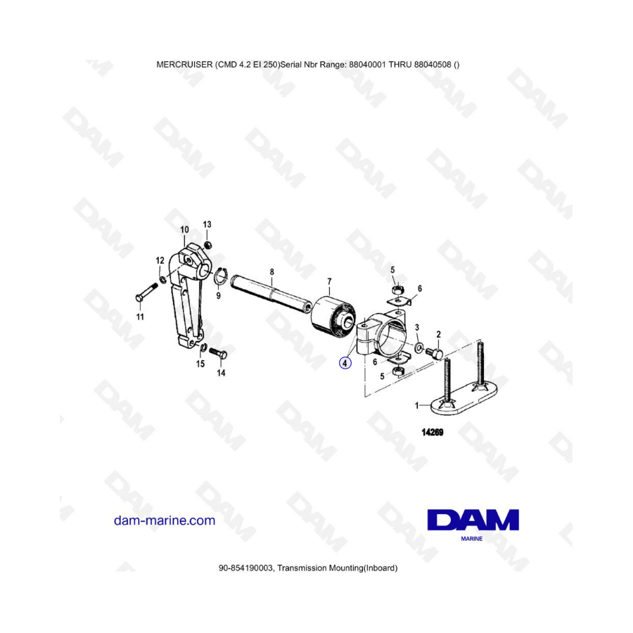 MERCRUISER CMD 4.2 EI 250 - Transmission mounting (inboard)