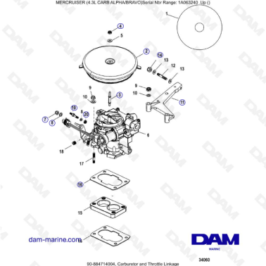 CARBURADOR MERCRUISER 4.3L...