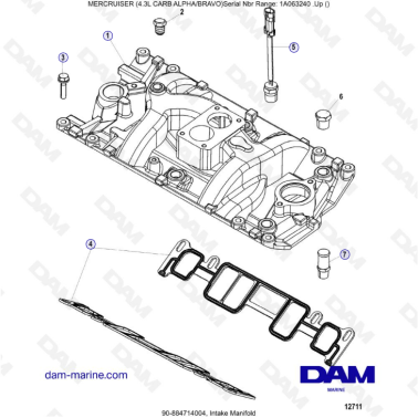 MERCRUISER 4.3L CARB (ALPHA BRAVO) - Intake Manifold