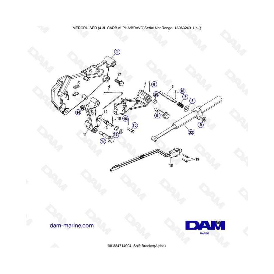 MERCRUISER 4.3L CARB (ALPHA BRAVO) - Shift bracket (alpha)