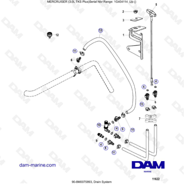 MERCRUISER 3.0L TKS - Drain system