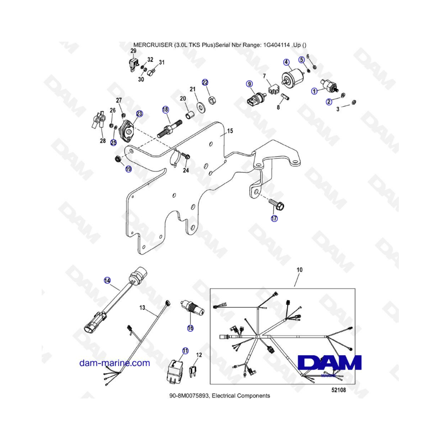 MERCRUISER 3.0L TKS - Electrical components