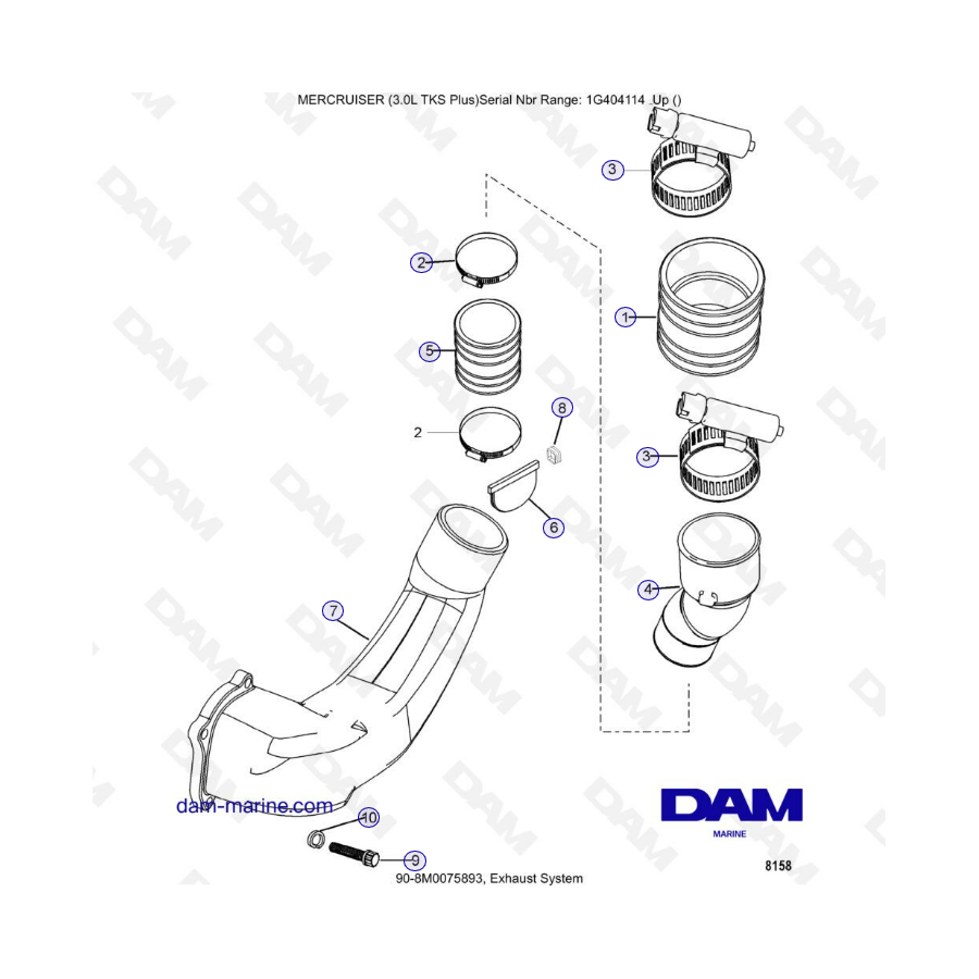 MERCRUISER 3.0L TKS – Exhaust system