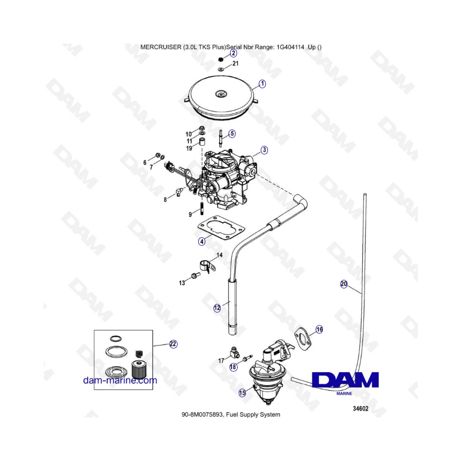 MERCRUISER 3.0L TKS - Fuel supply system