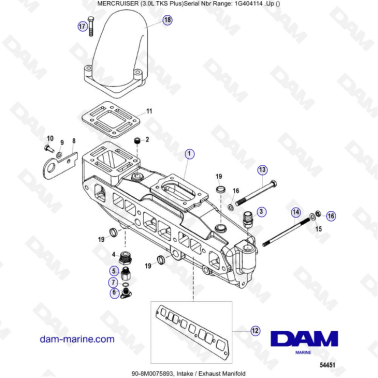 MERCRUISER 3.0L TKS - Intake / Exhaust manifold