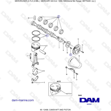 MERCRUISER 3.7LX - Camshaft & pistons