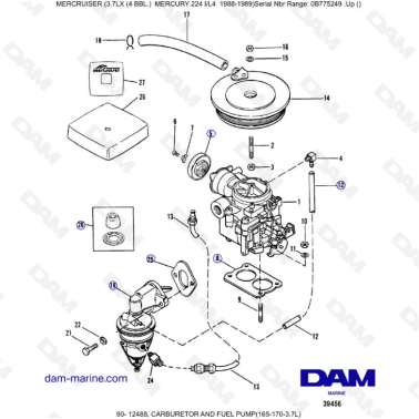 MERCRUISER 3.7LX - Carburetor & fuel pump