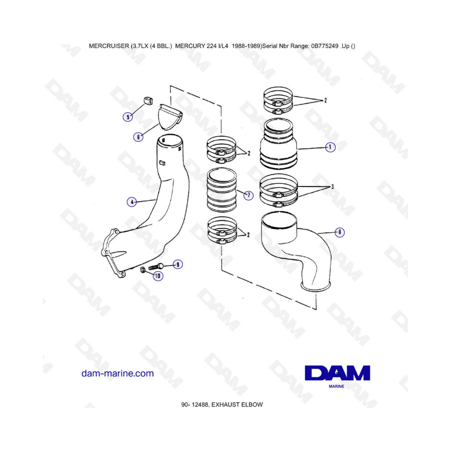 MERCRUISER 3.7LX - Exhaust elbow