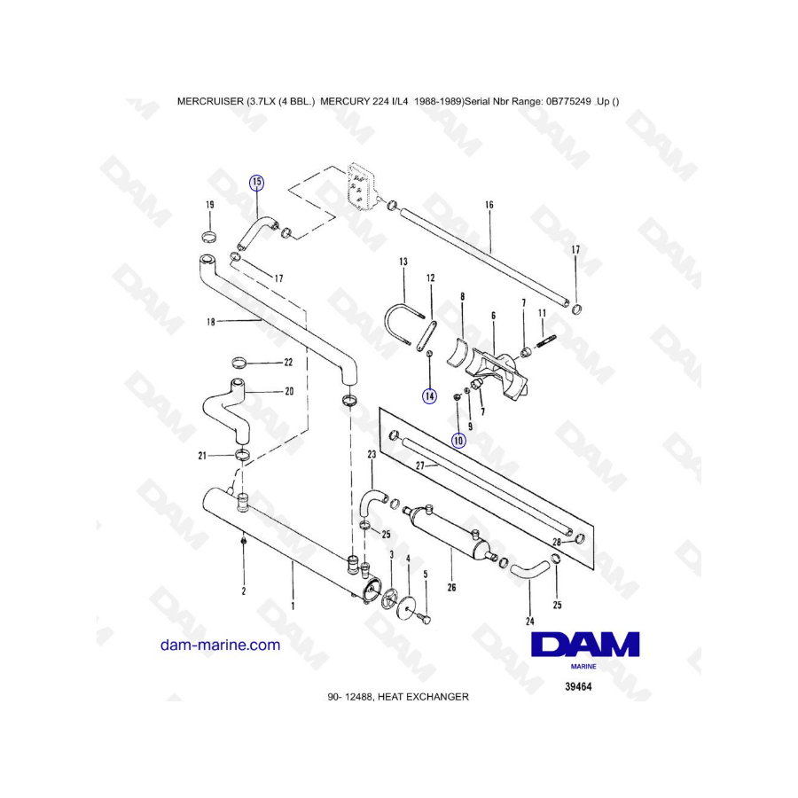 MERCRUISER 3.7LX - Heat exchanger MERCRUISER 3.7LX - Heat exchanger