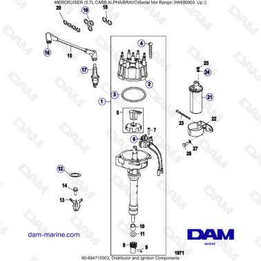 MERCRUISER 5.7L CARB - Distributor & ignition components