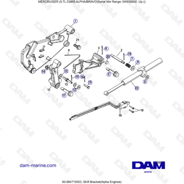MERCRUISER 5.7L CARB - Shift bracket (alpha)