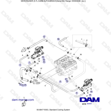 MERCRUISER 5.7L CARB - Standard cooling system