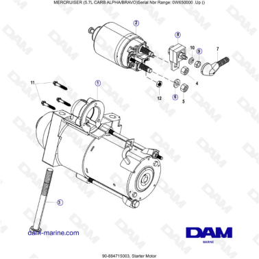 MERCRUISER 5.7L CARB - Starter motor