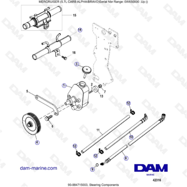 MERCRUISER 5.7L CARB - Steering components