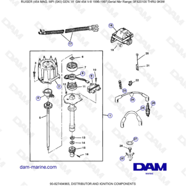 MERCRUISER 454 MAG - Distributor & ignition components