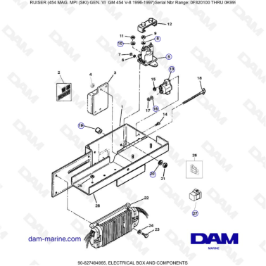MERCRUISER 454 MAG - Electrical box & components
