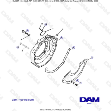 MERCRUISER 454 MAG - Flywheel housing