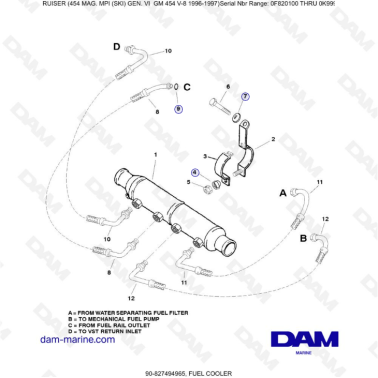 MERCRUISER 454 MAG - Fuel cooler