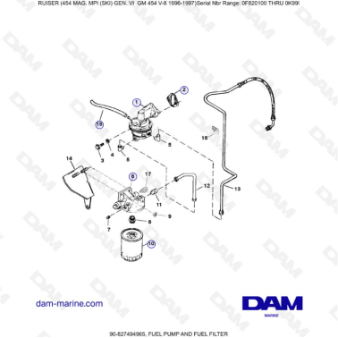 MERCRUISER 454 MAG - Fuel pump & fuel filter