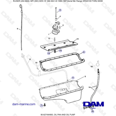 MERCRUISER 454 MAG - Oil pan & oil pump