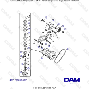 MERCRUISER 454 MAG - Sea water pump