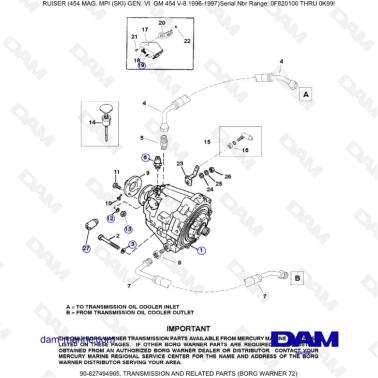 MERCRUISER 454 MAG - Transmission & Related parts