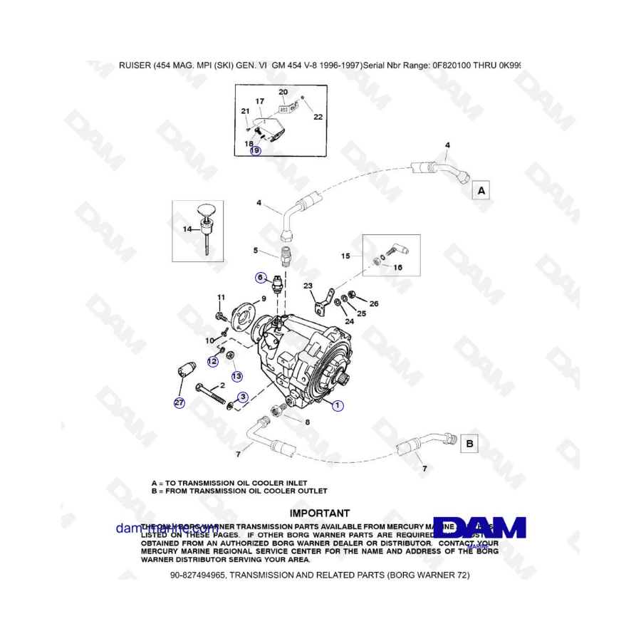 MERCRUISER 454 MAG - Transmission & Related parts