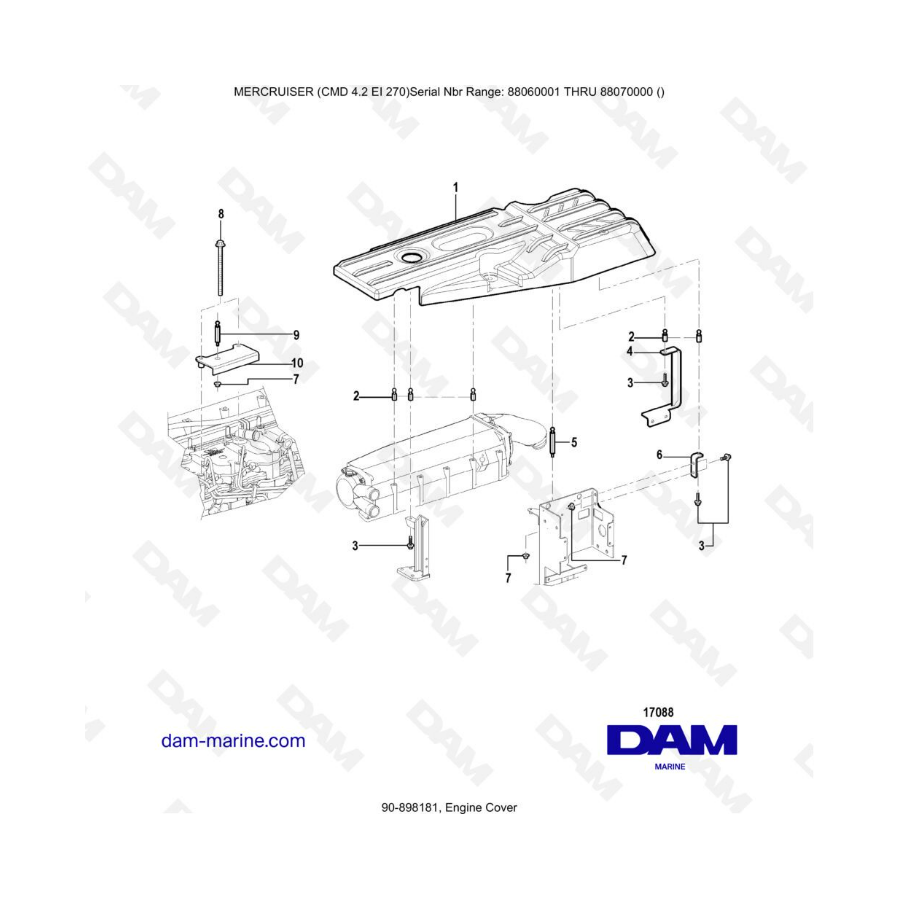 MERCRUISER CMD 4.2 EI 270 - Cubierta motor