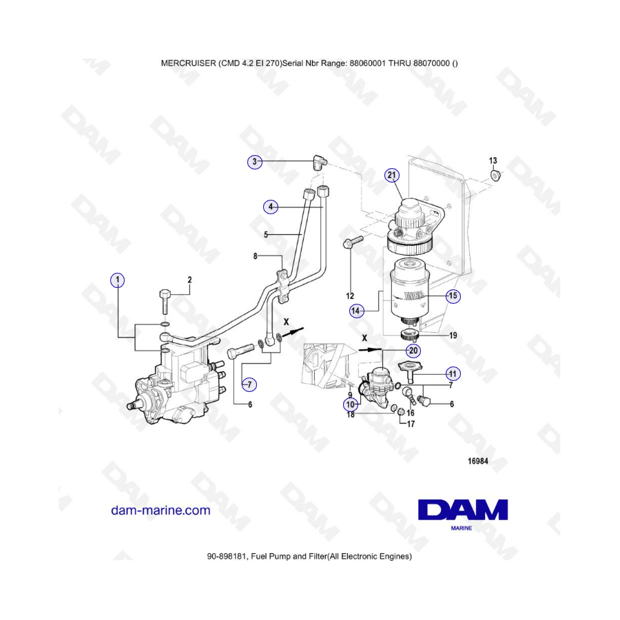 MERCRUISER CMD 4.2 EI 270 - Fuel pump & filter