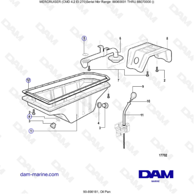 MERCRUISER CMD 4.2 EI 270 - Oil pan