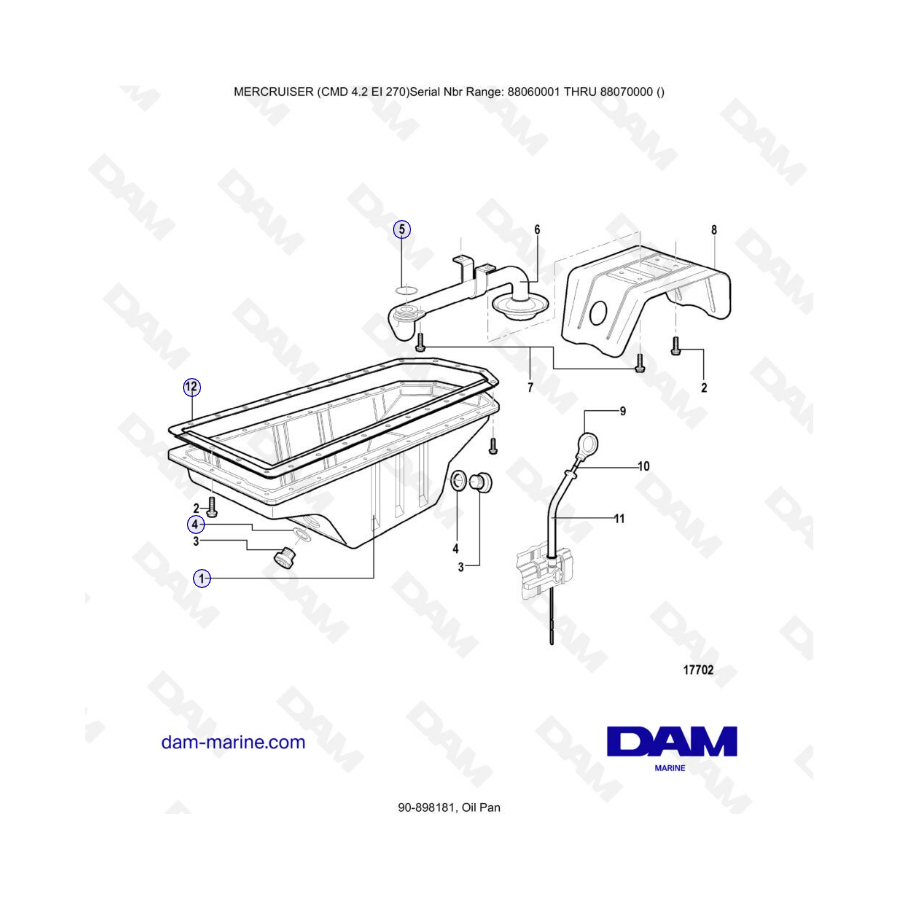 MERCRUISER CMD 4.2 EI 270 - Oil pan