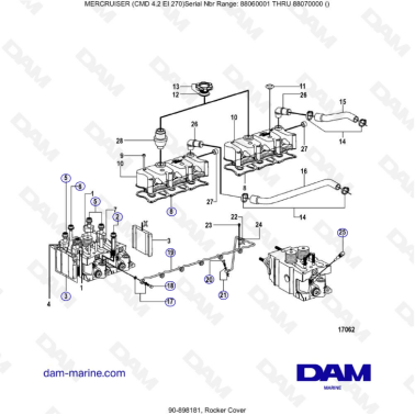 MERCRUISER CMD 4.2 EI 270 - Rocker cover