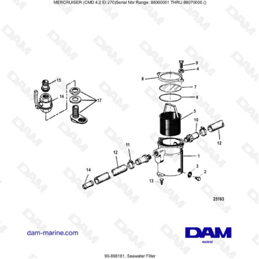 MERCRUISER CMD 4.2 EI 270 - Seawater filter