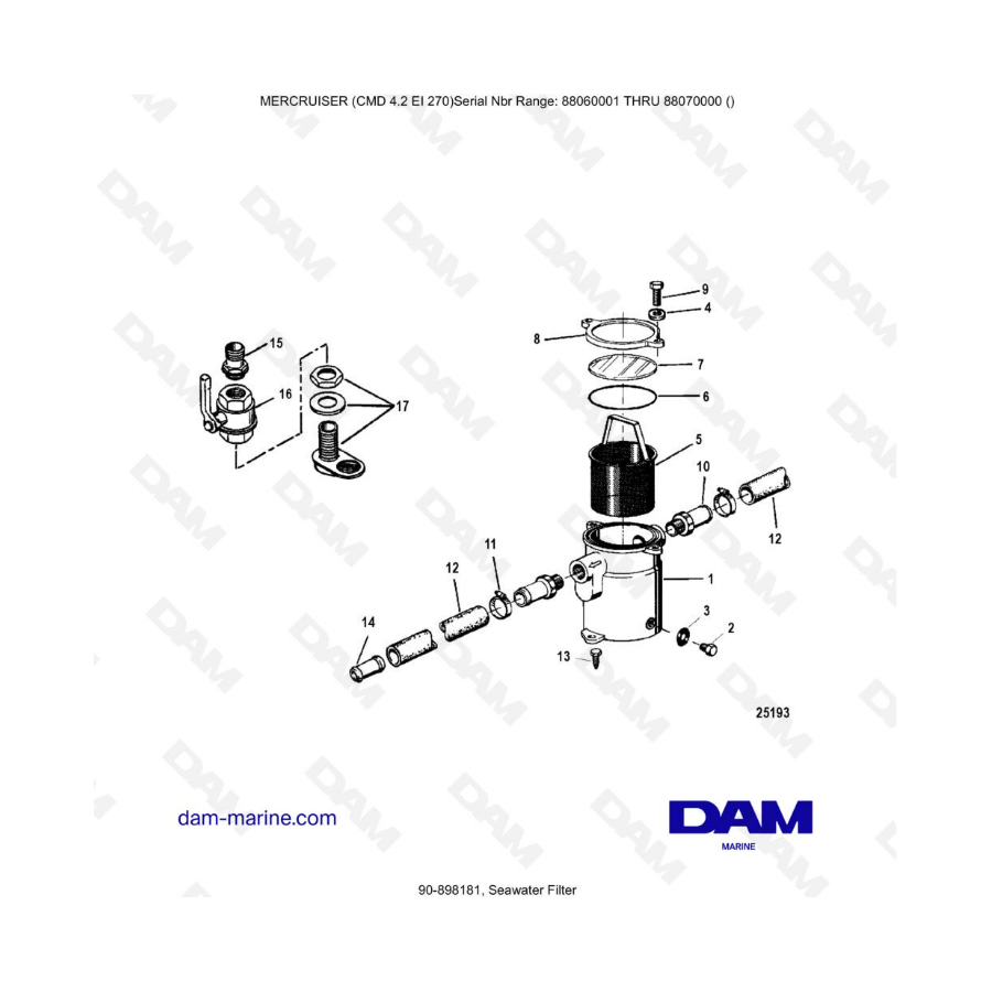 MERCRUISER CMD 4.2 EI 270 - Seawater filter