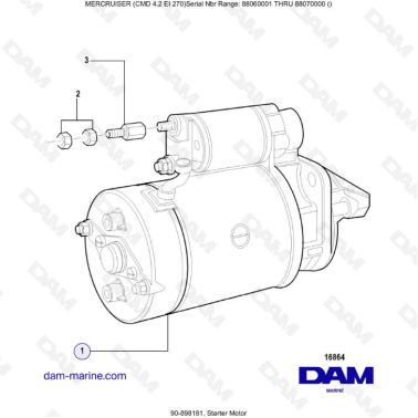 MERCRUISER CMD 4.2 EI 270 - Starter motor