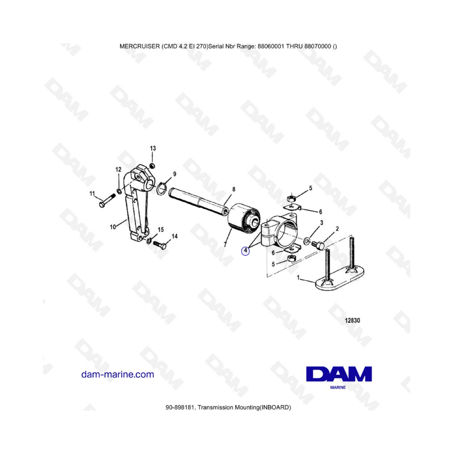 MERCRUISER CMD 4.2 EI 270 - Transmission mounting
