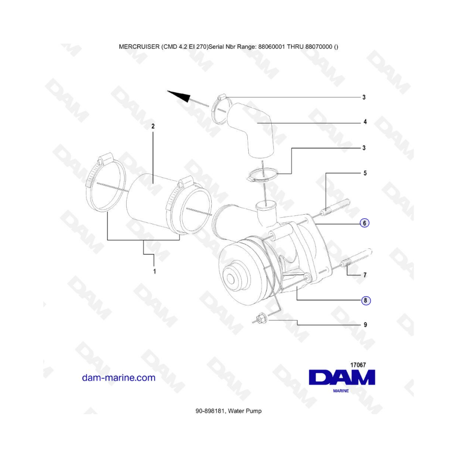 MERCRUISER CMD 4.2 EI 270 - Water pump