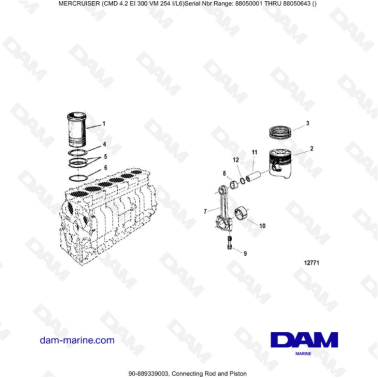MERCRUISER CMD 4.2 EI 300 - Connecting rod & piston