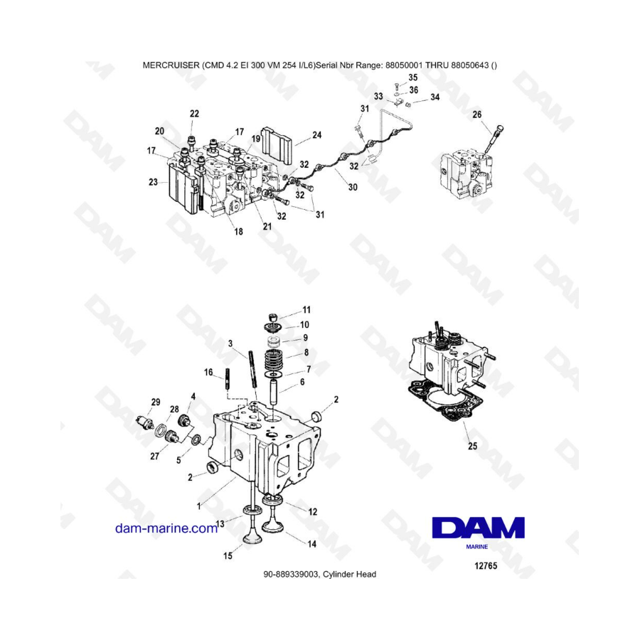 MERCRUISER CMD 4.2 EI 300 - Cylinder Head