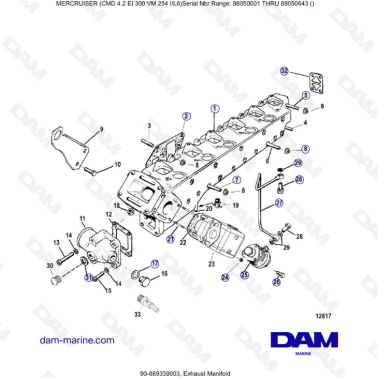 MERCRUISER CMD 4.2 EI 300 - Exhaust manifold