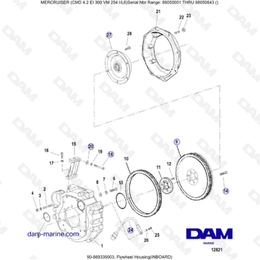 MERCRUISER CMD 4.2 EI 300 - Flywheel housing