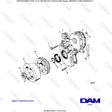 MERCRUISER CMD 4.2 EI 300 - Front cover
