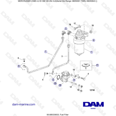 MERCRUISER CMD 4.2 EI 300 - Fuel filter