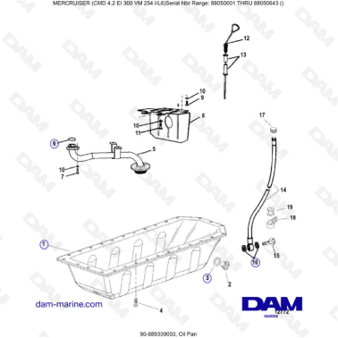 MERCRUISER CMD 4.2 EI 300 - Oil pan