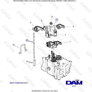 MERCRUISER CMD 4.2 EI 300 - Rocker Arm & Lifters