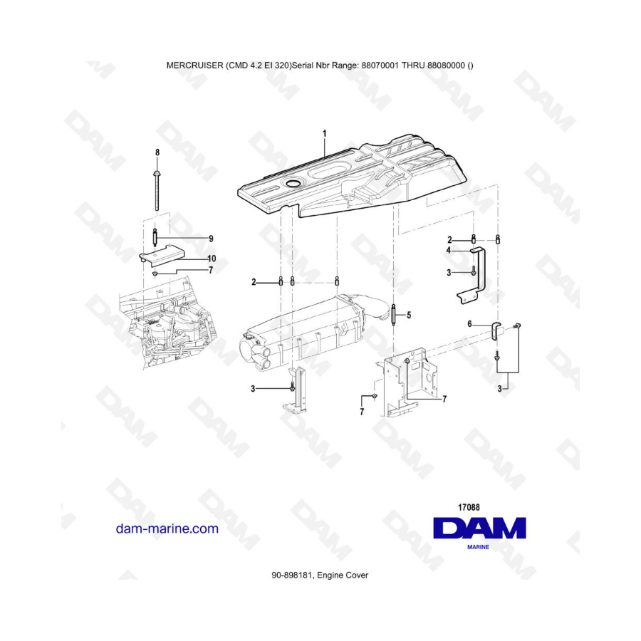 MERCRUISER CMD 4.2 EI 320 - Engine cover MERCRUISER CMD 4.2 EI 320 - Engine cover
