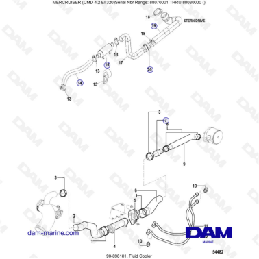 MERCRUISER CMD 4.2 EI 320 - Fluid cooler