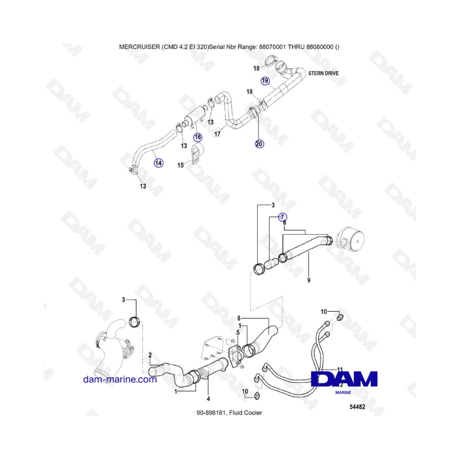 MERCRUISER CMD 4.2 EI 320 - Fluid cooler