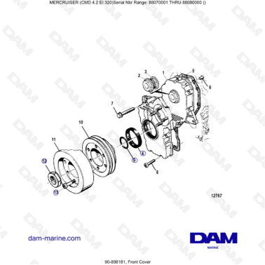 MERCRUISER CMD 4.2 EI 320 - Front cover